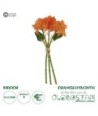 GloboStar® Artificial Garden ORANGE HYACINTH BOUQUET 21357 Τεχνητό Διακοσμητικό Μπουκέτο Πορτοκαλί Υάκυνθος Y30cm